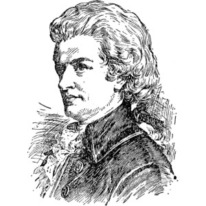 line drawing of Wolfgang Mozart