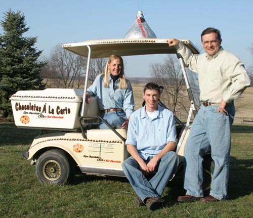 myers family with cart