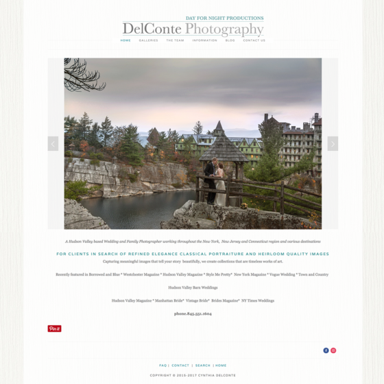 Cynthia DelConte Photography website design