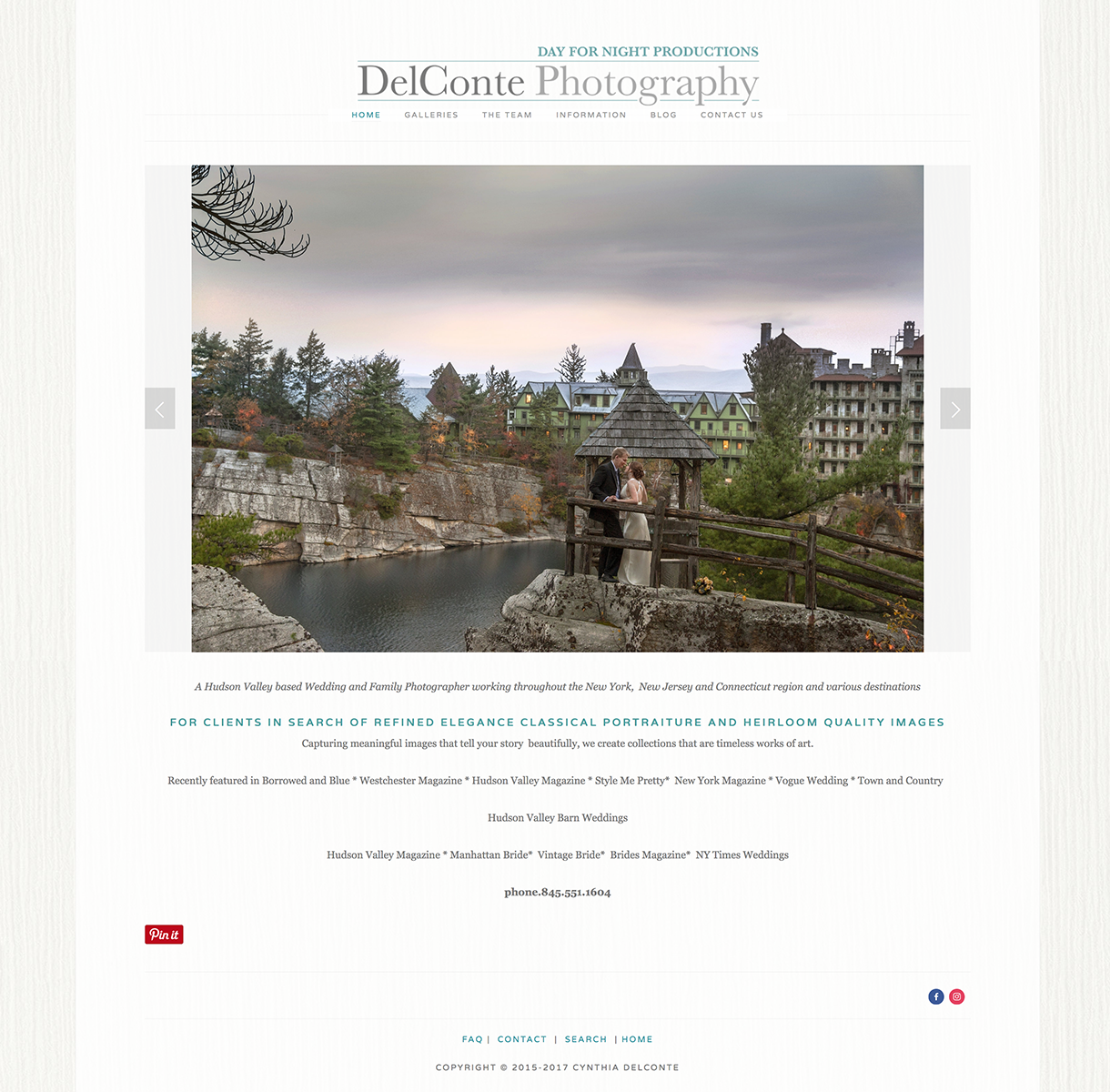 Cynthia DelConte Photography website design