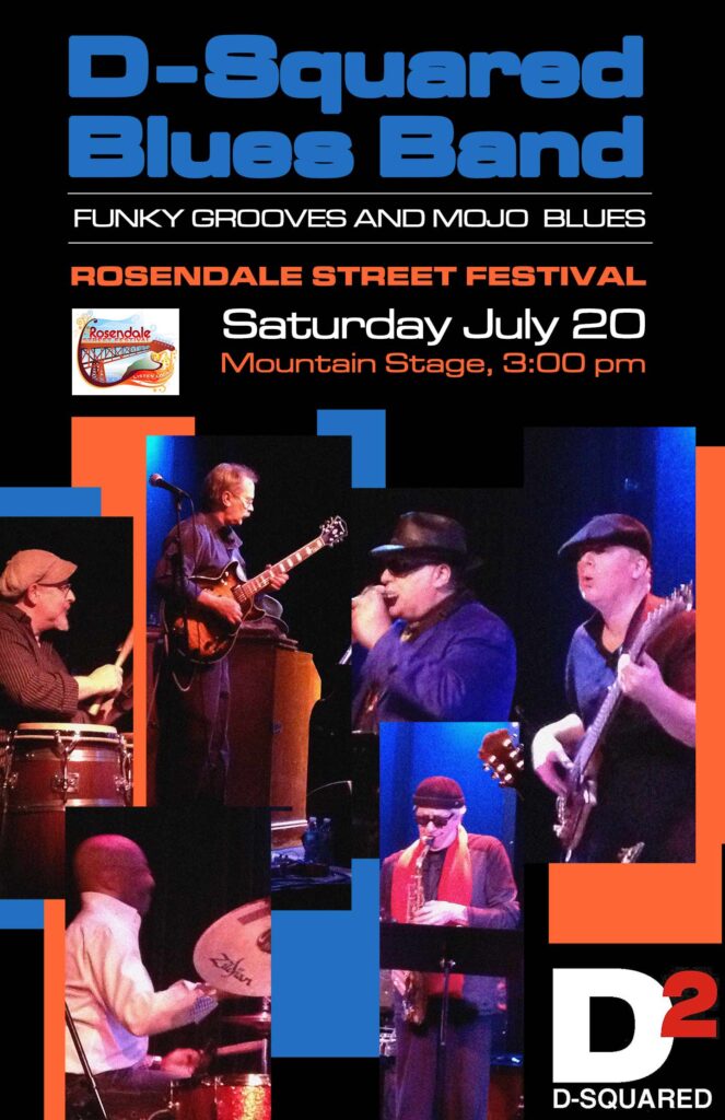 Poster for music performance D-Squared Blues band